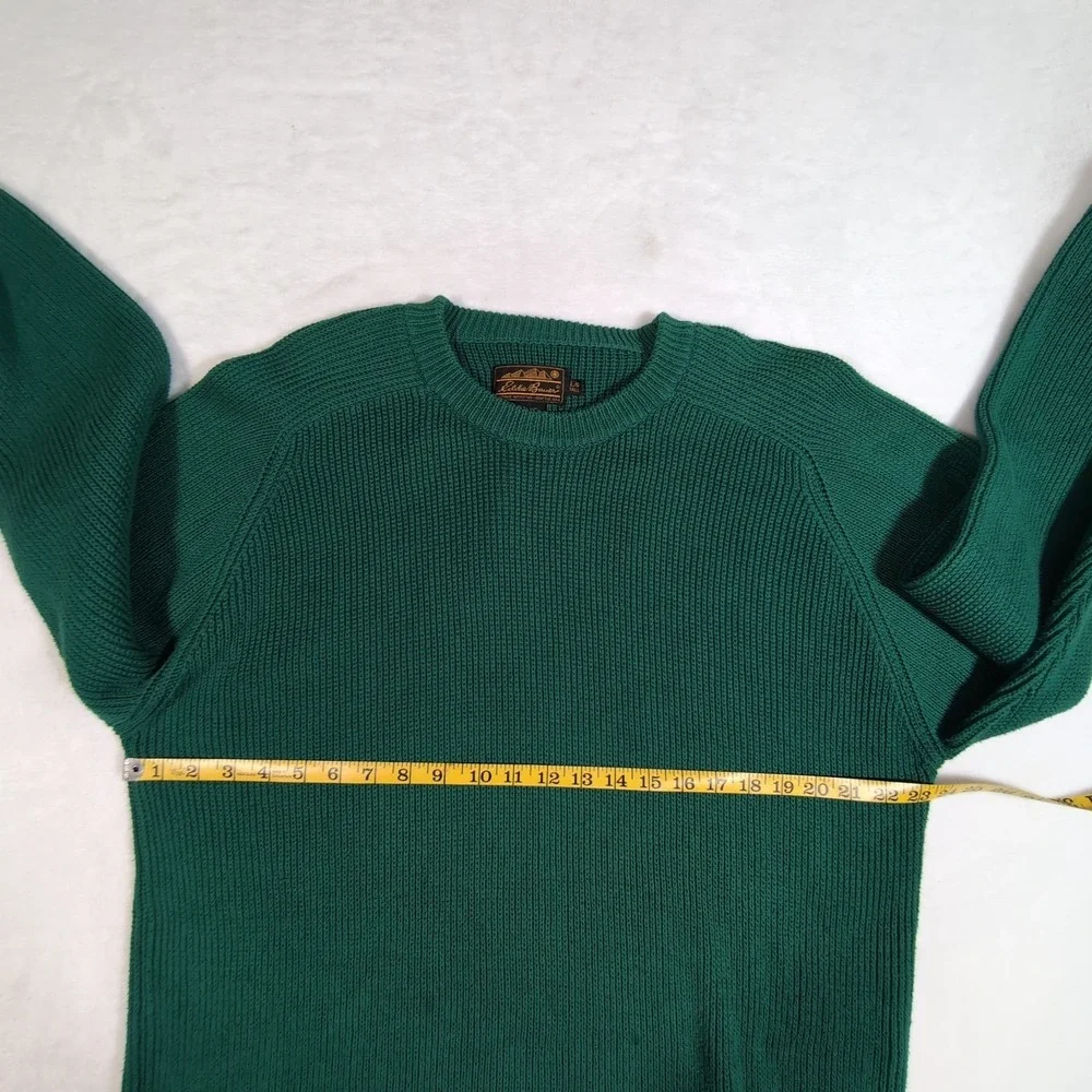 Eddie Bauer Shaker Knit Sweater Mens L Tall Preppy Chunky Fisherman Vintage 80s - Picture 5 of 8